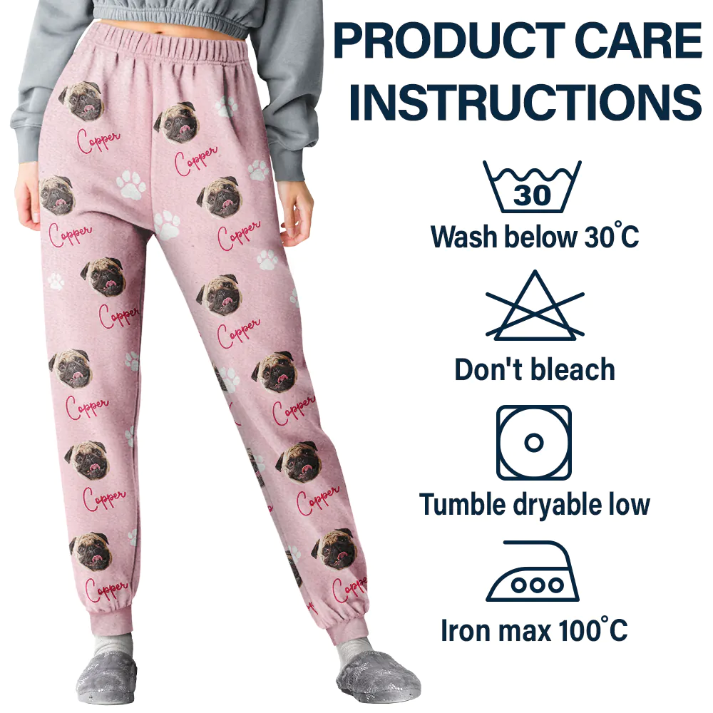 Custom Photo Funny Dog Cat Face - Personalized Pajama Pants - Image 6