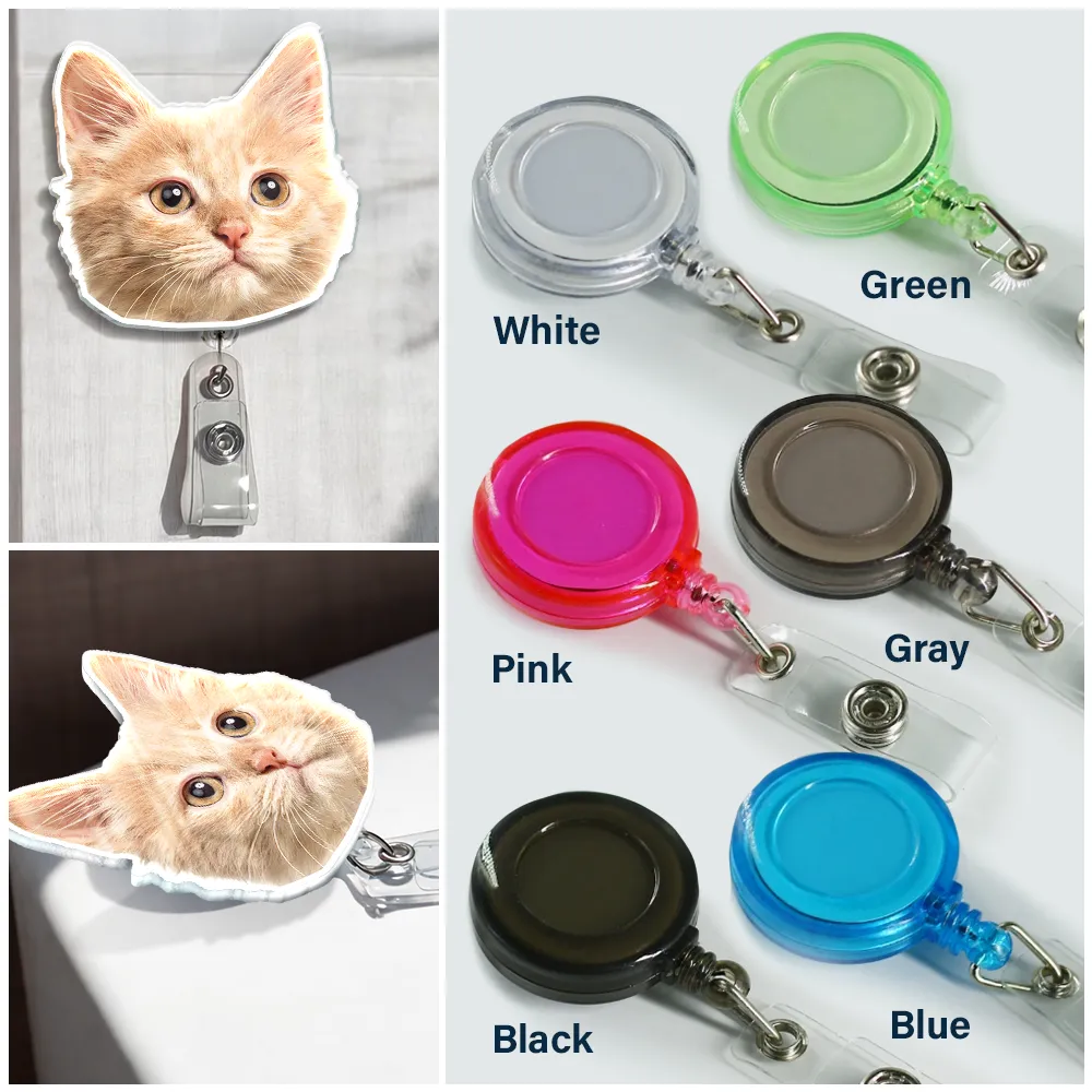 Custom Photo Funny Dog Cat Person Face - Personalized Badge Reel - Image 4