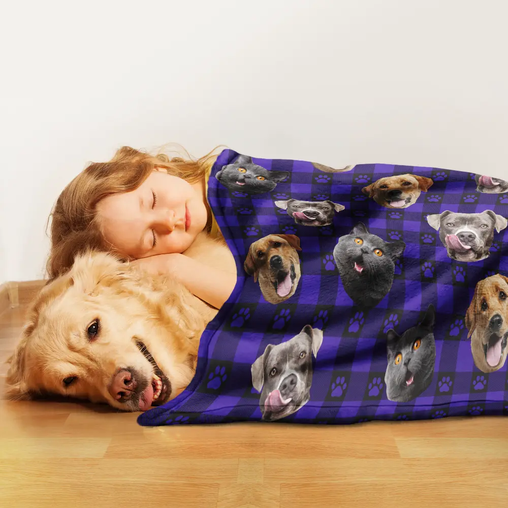 Custom Photo Funny Dog Cat Pet Face - Personalized Pet Blanket - Image 4