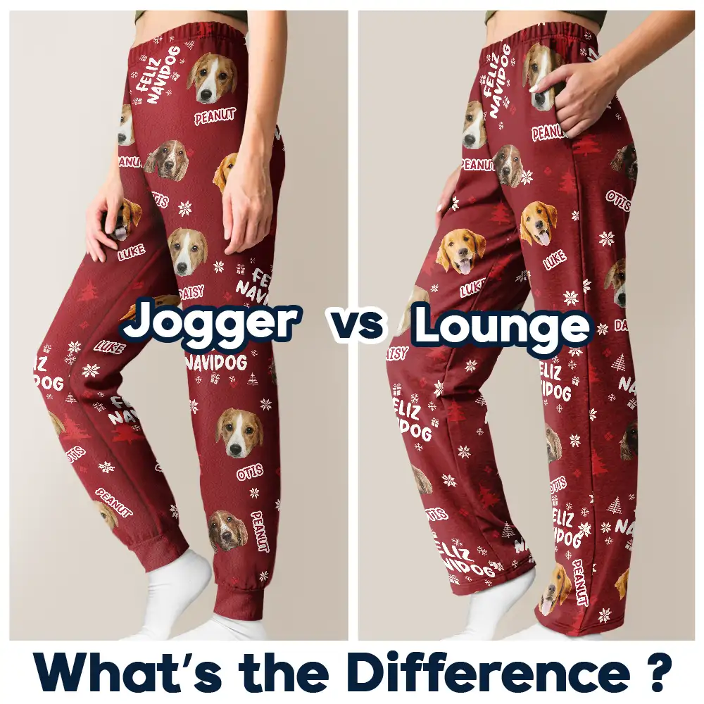 Custom Photo Funny Dogs Merry Woofmas Feliz Navidog - Personalized Pajama Pants - Image 7
