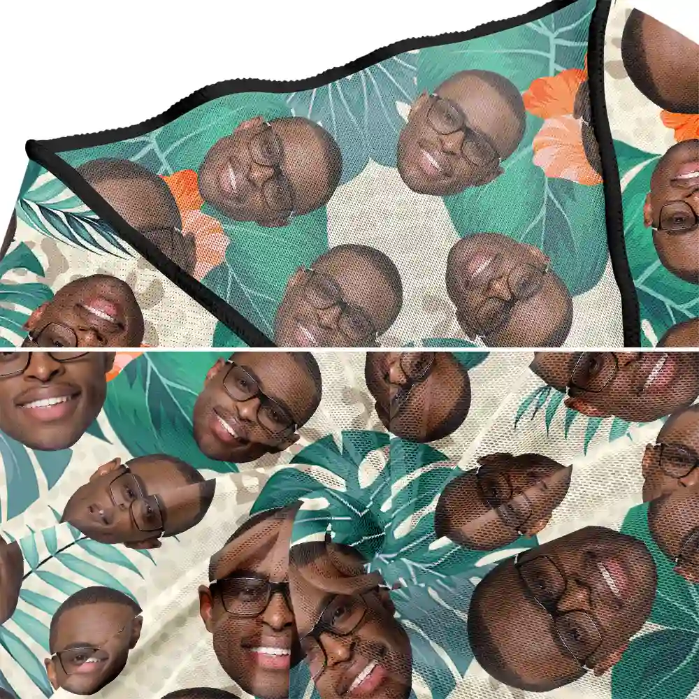 Custom Photo Funny Face Beach Lake - Personalized Short Sarong Swimwear Cover Ups - Image 5