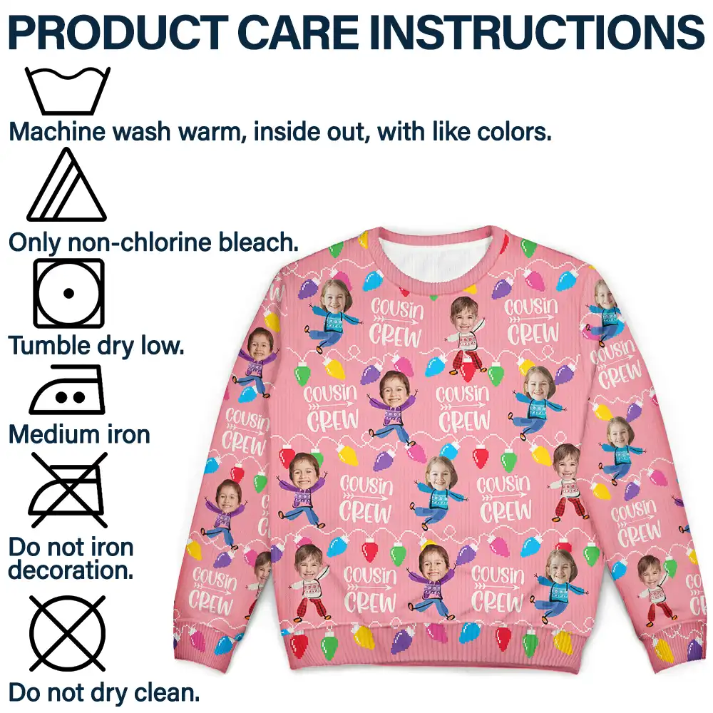 Custom Photo Funny Face Cousin Crew - Personalized Unisex Ugly Sweater - Image 8