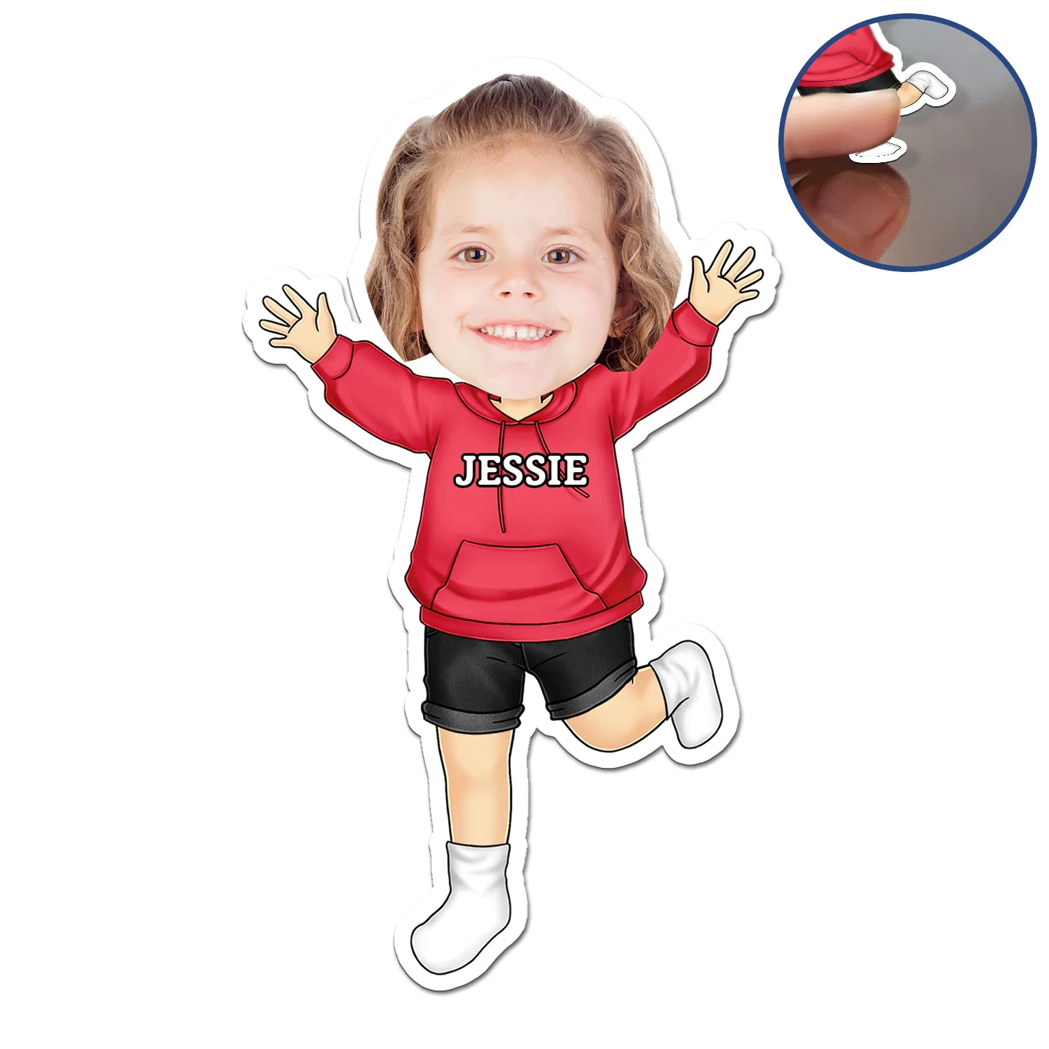 Custom Photo Funny Face Happy Kid - Gift For Grandkids, Siblings - Personalized Magnet - Image 3