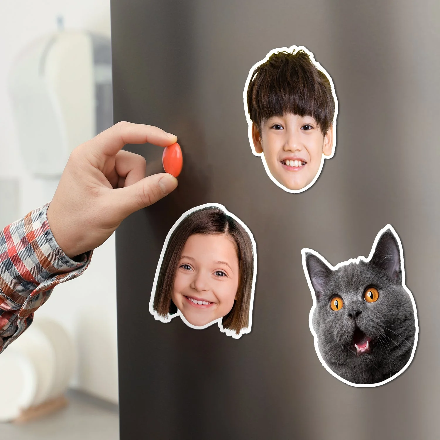 Custom Photo Funny Face Kids Pet - Gift For Parents, Grandparents, Pet Lovers - Personalized Magnet - Image 4