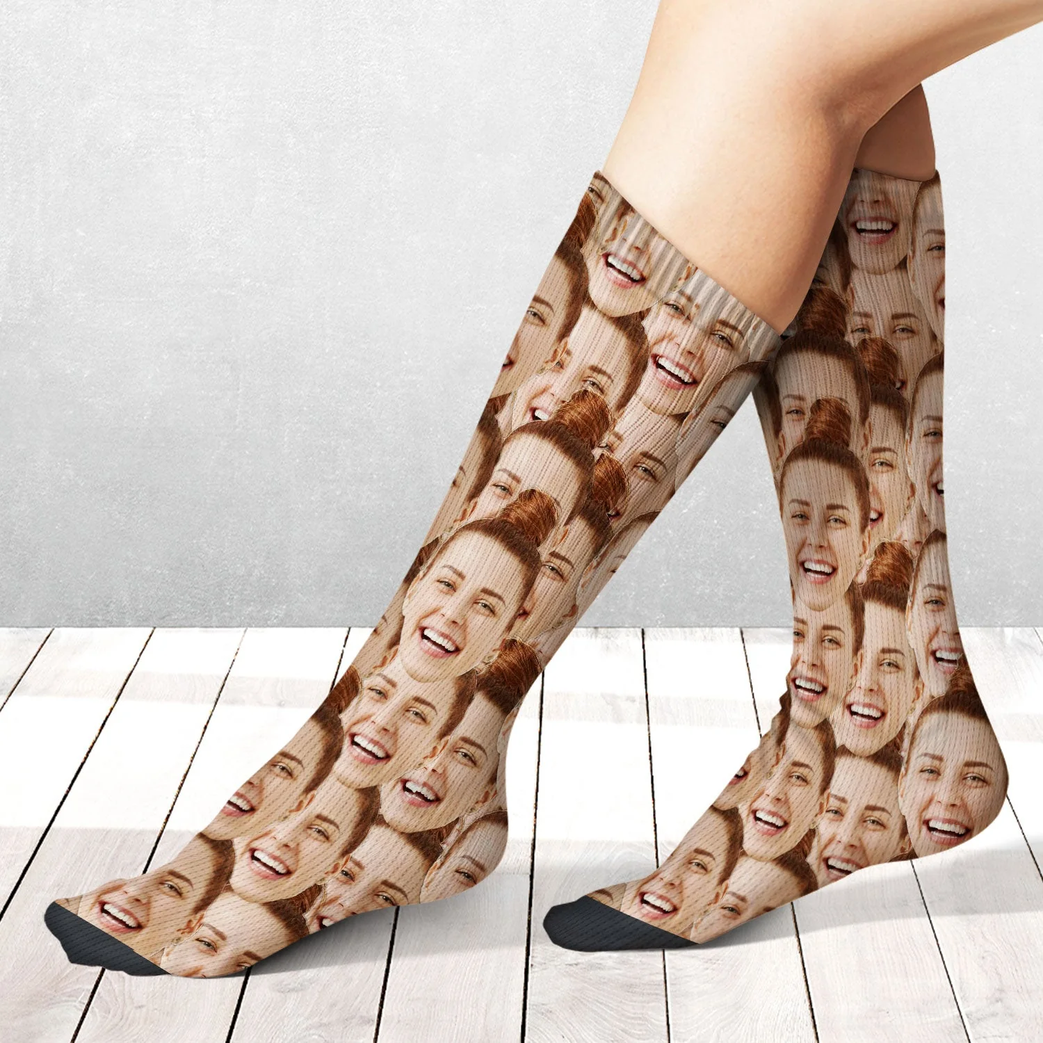 Custom Photo Funny Face Pattern - Gift For Him, For Her, Dog Lovers, Cat Lovers, Family - Personalized Socks - Image 3