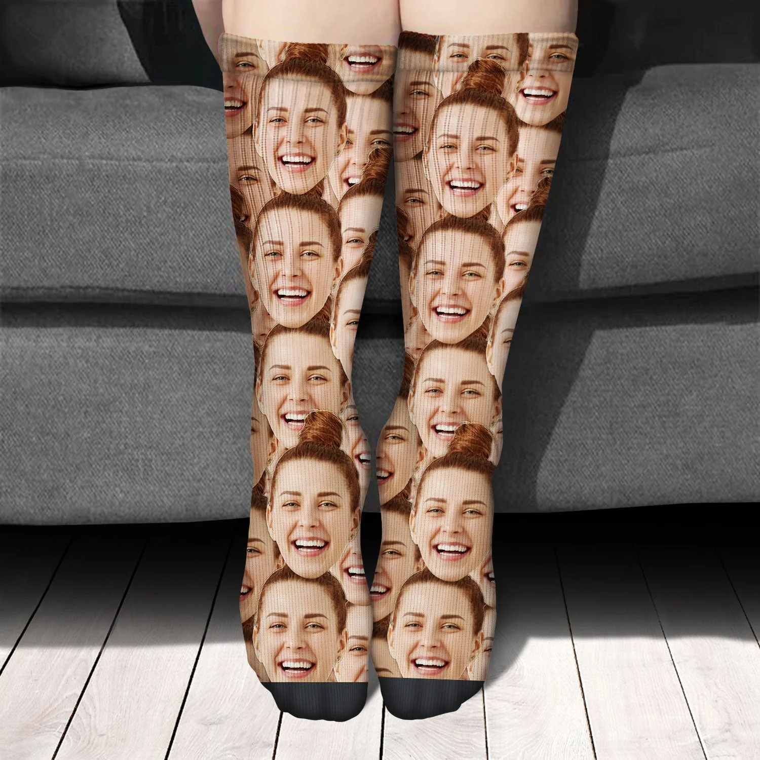 Custom Photo Funny Face Pattern - Gift For Him, For Her, Dog Lovers, Cat Lovers, Family - Personalized Socks - Image 4