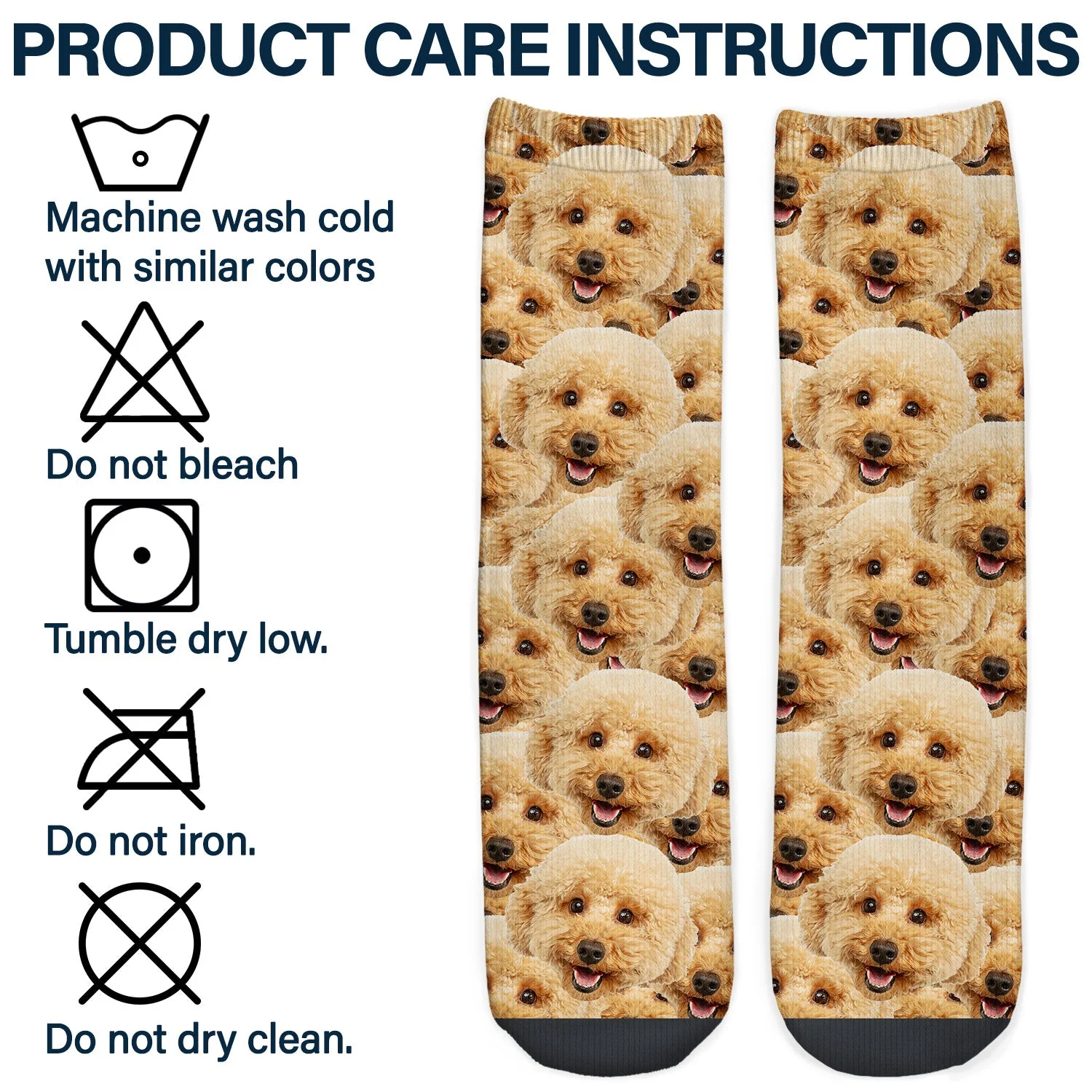 Custom Photo Funny Face Pattern - Gift For Him, For Her, Dog Lovers, Cat Lovers, Family - Personalized Socks - Image 7