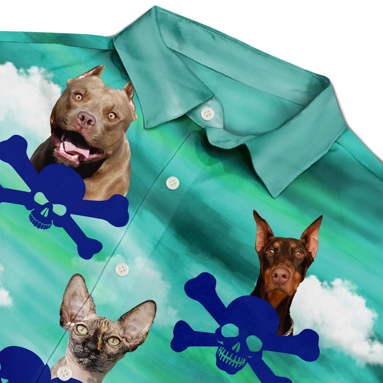 Custom Photo Funny Family Pet Face Color Sunset - Gift For Men, Dog And Cat Lovers - Personalized Custom Hawaiian Shirt - Image 4