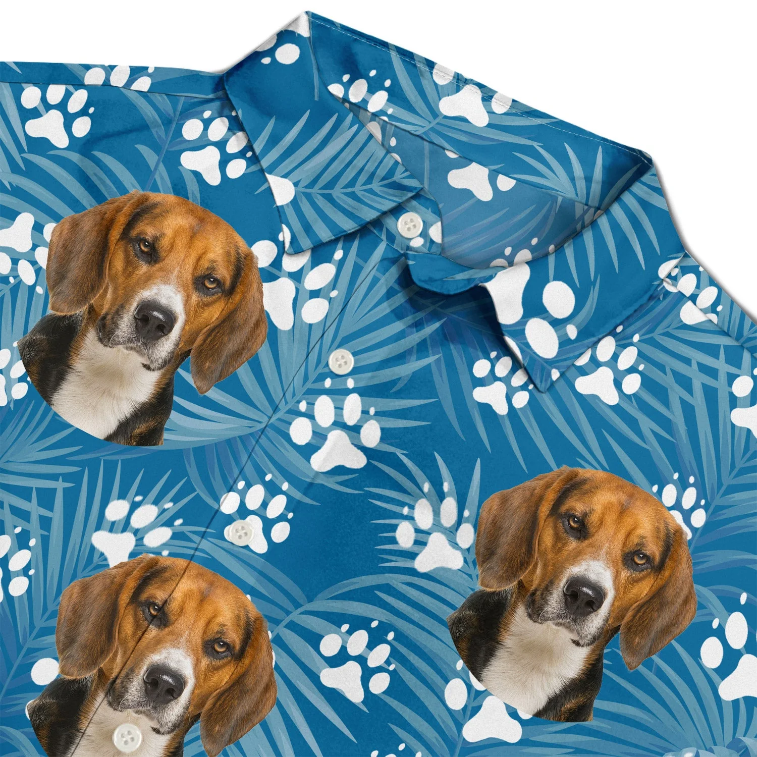 Custom Photo Funny Family Pet Face Colorful Paws - Gift For Pet Lovers, Dog Lovers, Cat Lovers - Personalized Hawaiian Shirt - Image 4