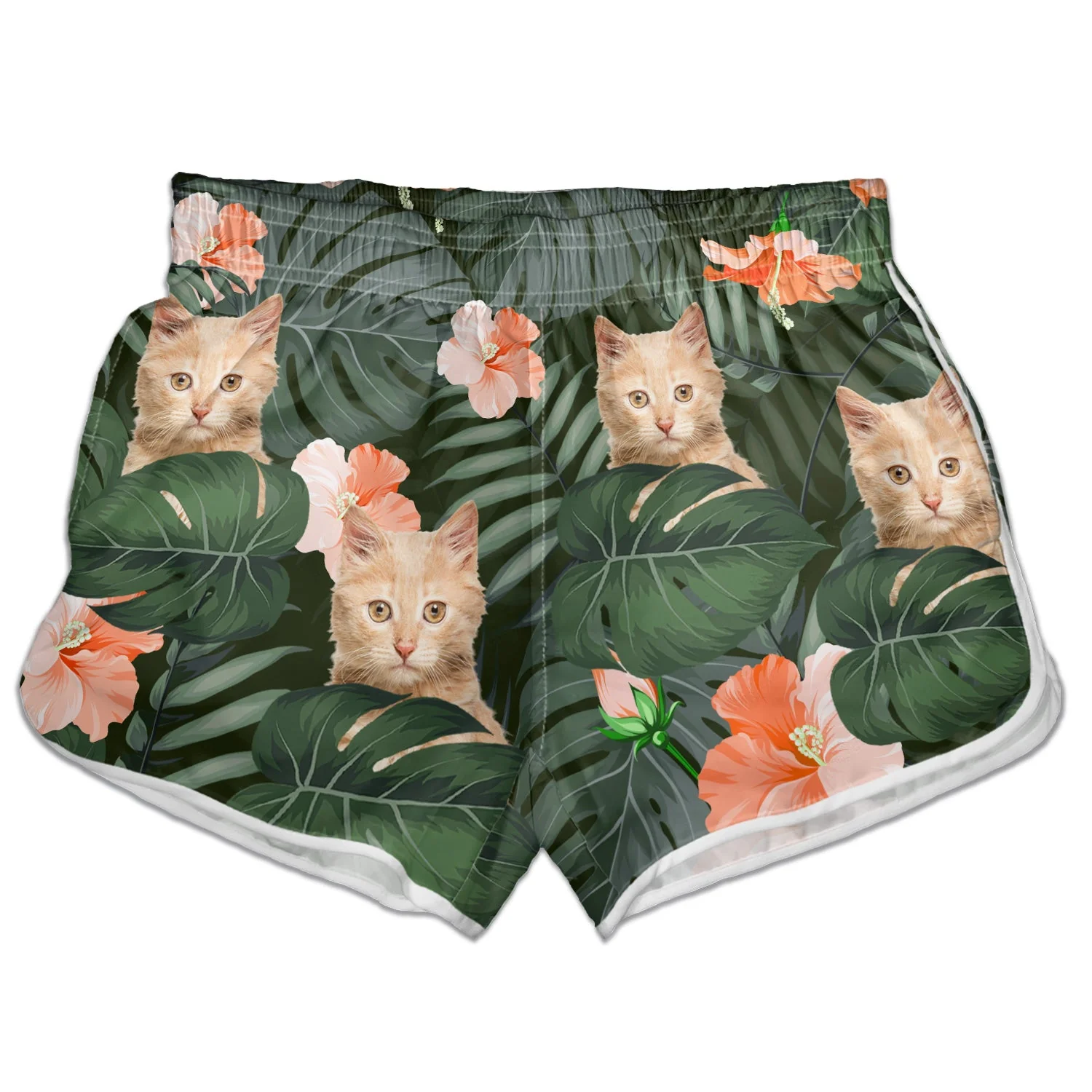 Custom Photo Funny Family Pet Face - Gift For Couples, Dog And Cat Lovers - Personalized Custom Couple Beach Shorts - Image 5