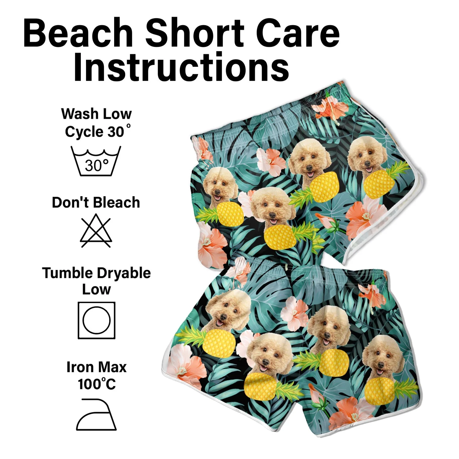 Custom Photo Funny Family Pet Face - Gift For Women, Besties, Sisters, Dog And Cat Lovers - Personalized Custom Women Beach Shorts - Image 5