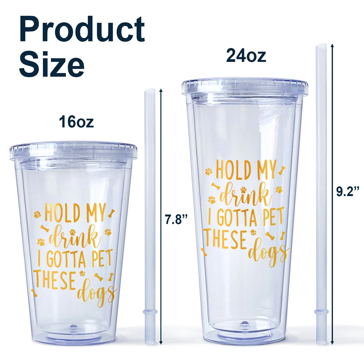 Custom Photo Funny Family Pet Face I Gotta Pet These Dogs - Funny Gift For Dog Lovers, Dog Mom, Dog Dad - Personalized Acrylic Insulated Tumbler With Straw - Image 5