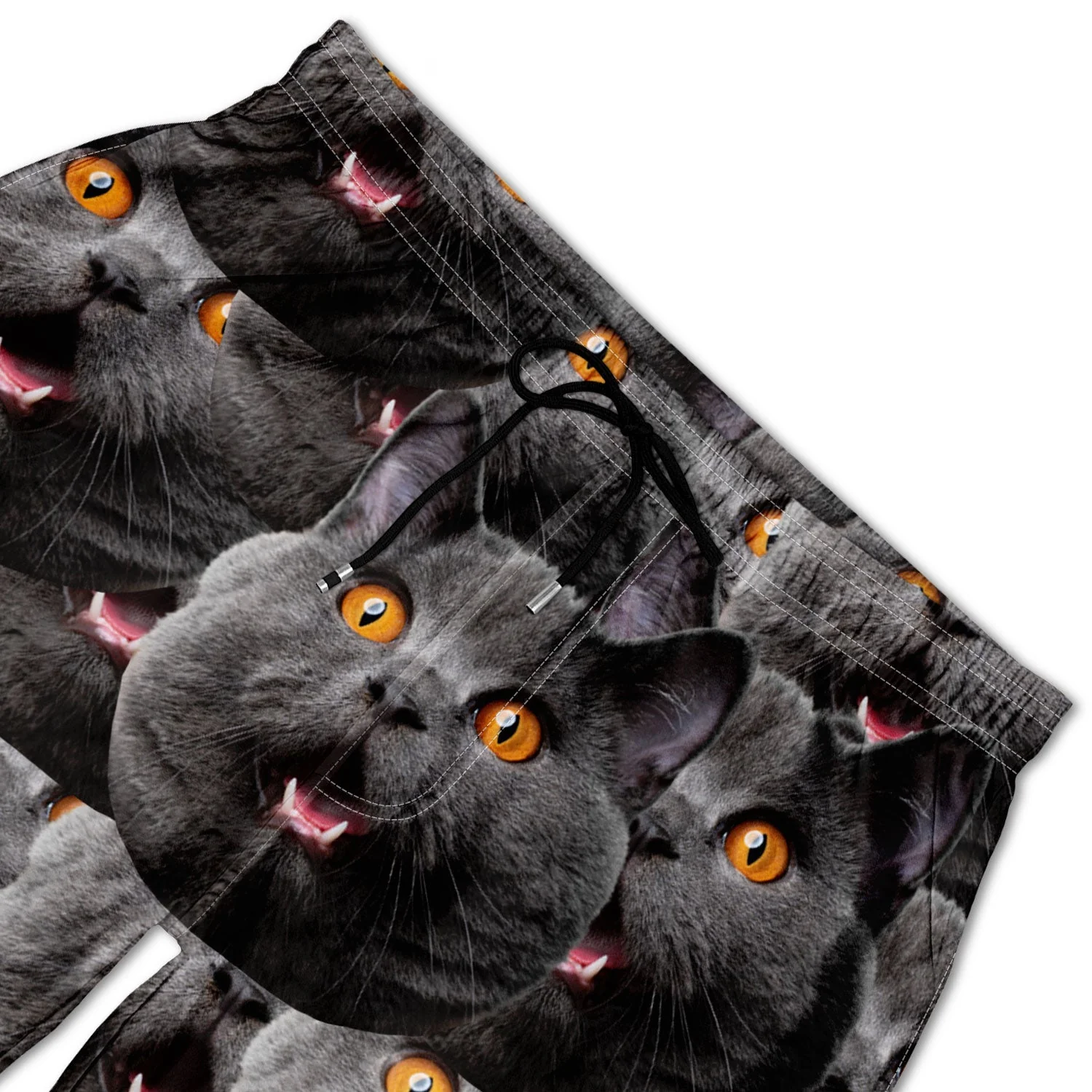 Custom Photo Funny Family Pet Face Pattern - Gift For Men, Dog And Cat Lovers, Family - Personalized Unisex Beach Shorts - Image 6