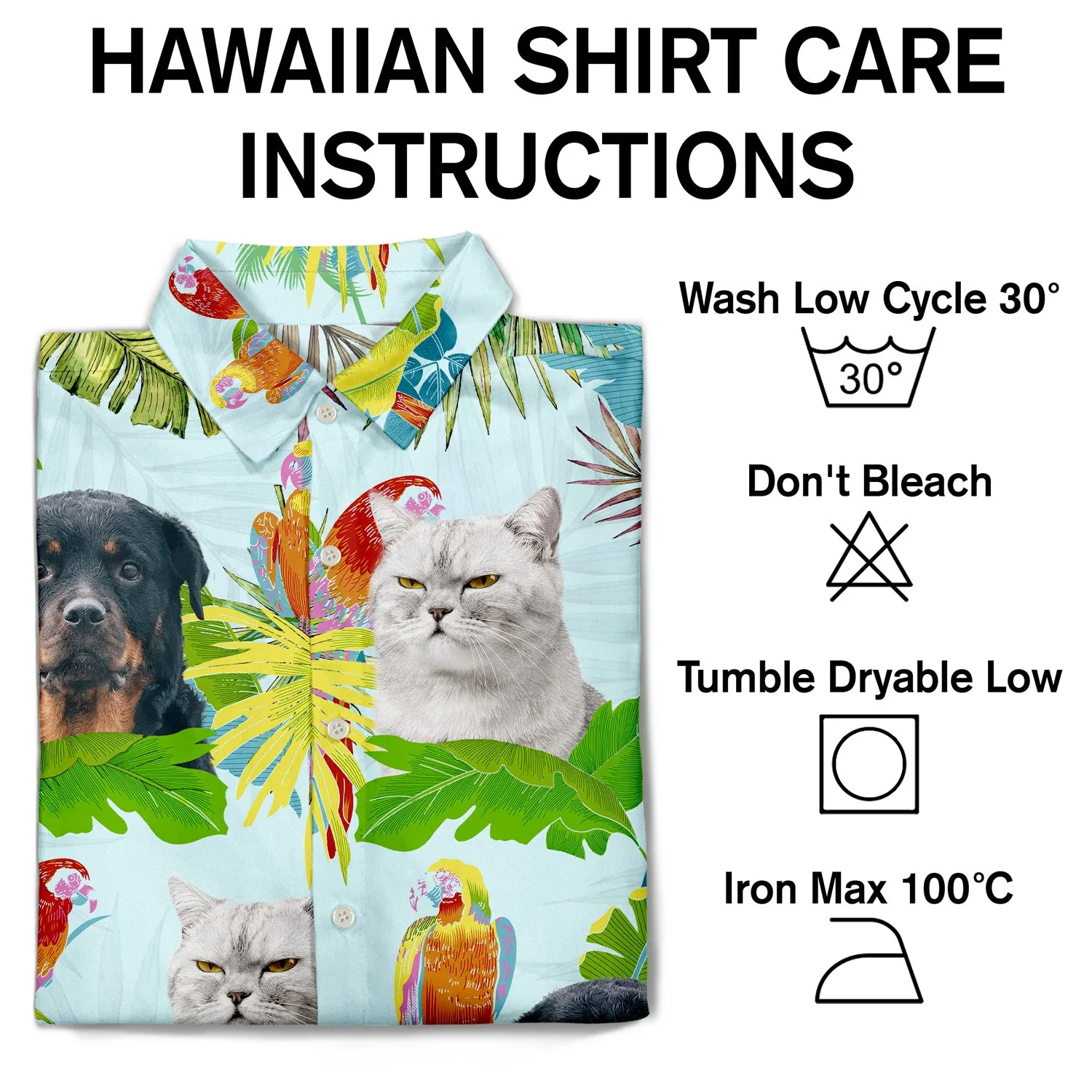 Custom Photo Funny Family Pet Face Tropical Parrots - Gift For Pet Lovers, Dog Lovers, Cat Lovers - Personalized Hawaiian Shirt - Image 5