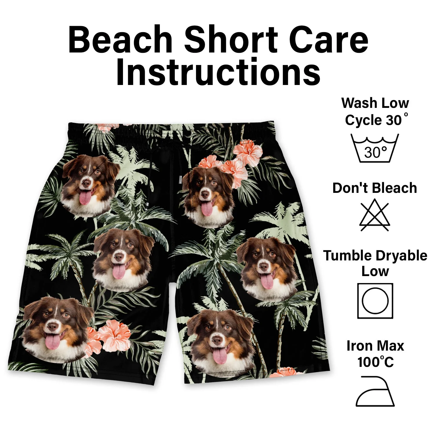 Custom Photo Funny Family Pet Face Vintage - Funny Gift For Pet Lovers, Dog Mom, Cat Mom, Dog Dad, Cat Dad - Personalized Custom Unisex Beach Shorts - Image 7