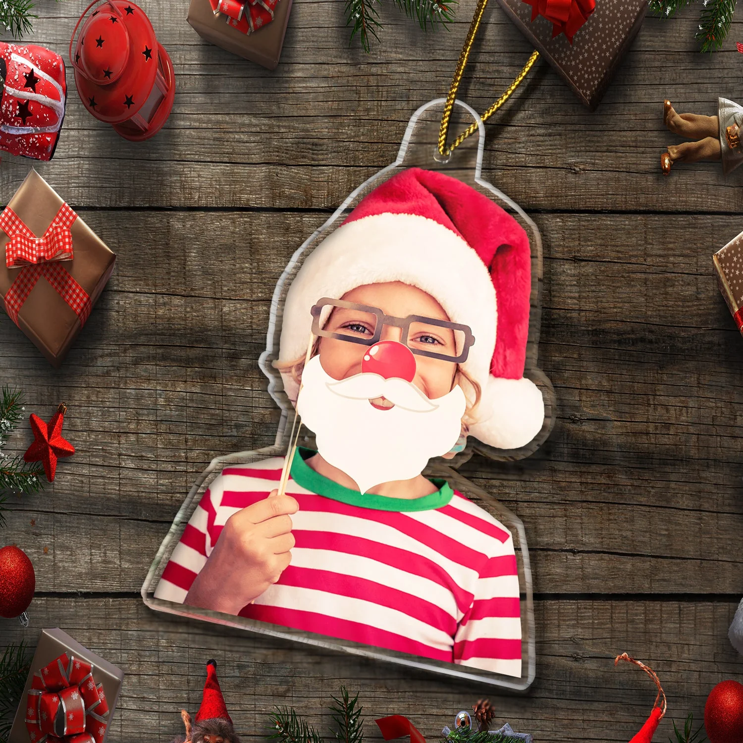 Custom Photo Funny Grandkids - Christmas Gift For Grandma, Grandpa, Grandparents - Personalized Acrylic Photo Ornament - Image 7