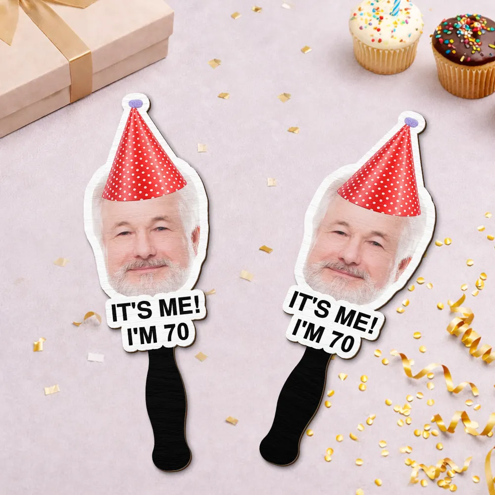 Custom Photo Funny Happy Birthday - Personalized Handheld Fan - Image 3