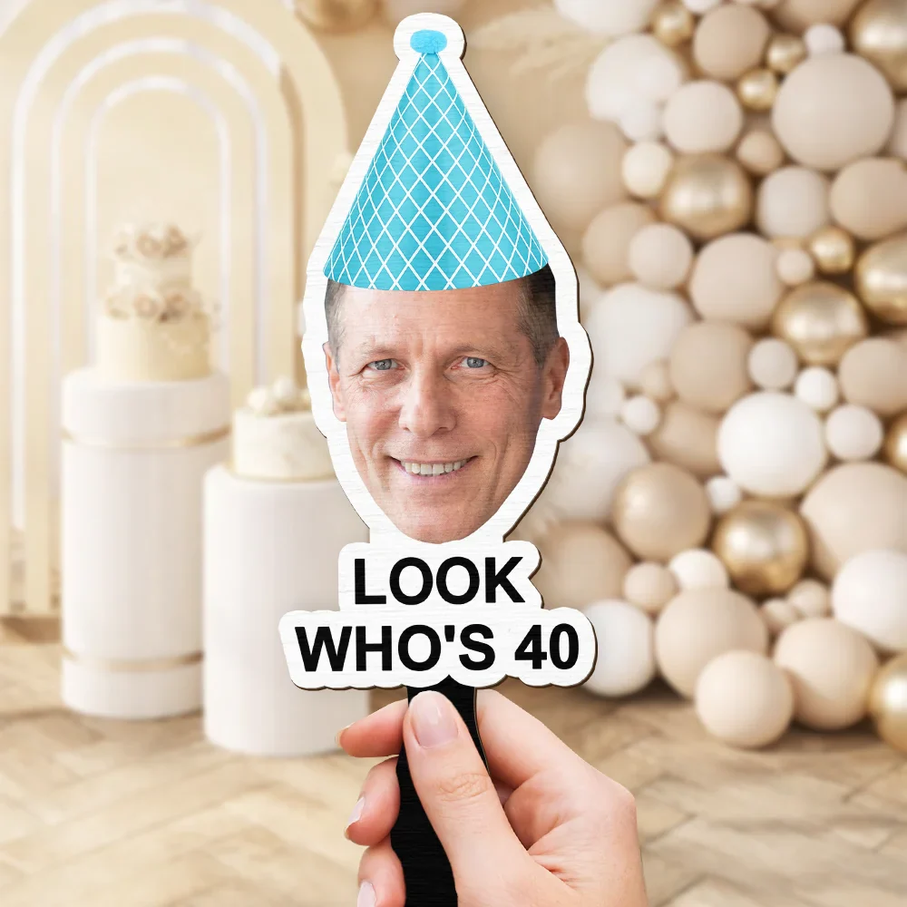 Custom Photo Funny Happy Birthday - Personalized Handheld Fan - Image 4