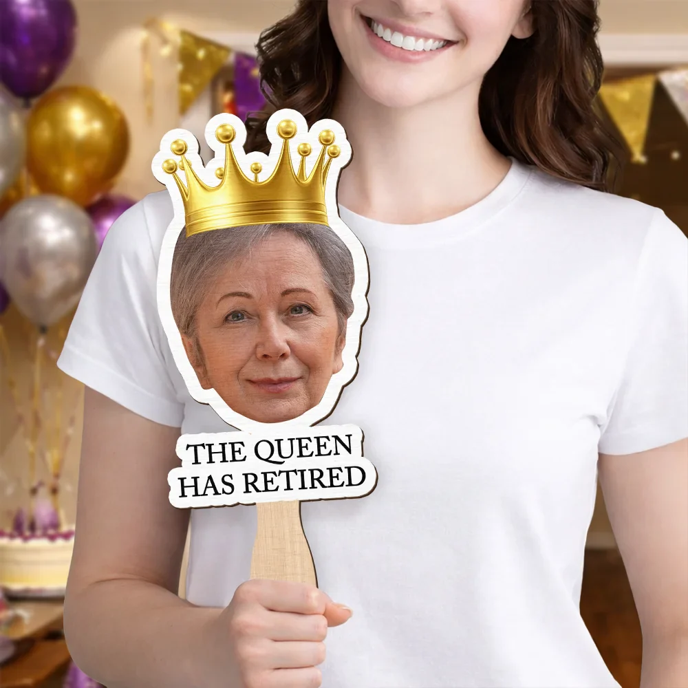 Custom Photo Funny Happy Retirement - Personalized Handheld Fan - Image 6