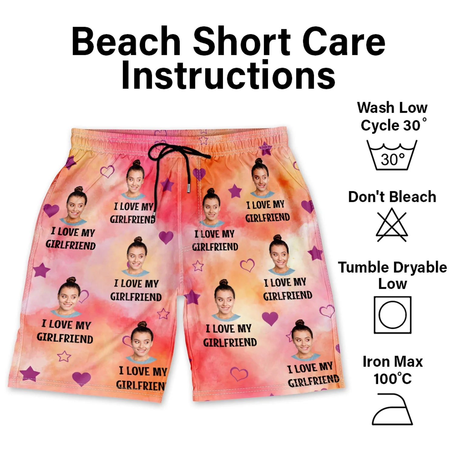 Custom Photo Funny I Love My Lover - Gift For Husband, Boyfriend - Personalized Unisex Beach Shorts - Image 7