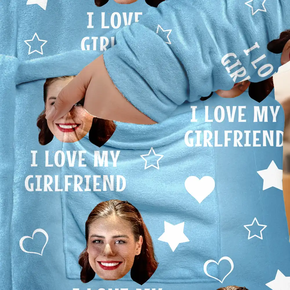 Custom Photo Funny I Love My Lover - Personalized Hooded Robe - Image 7