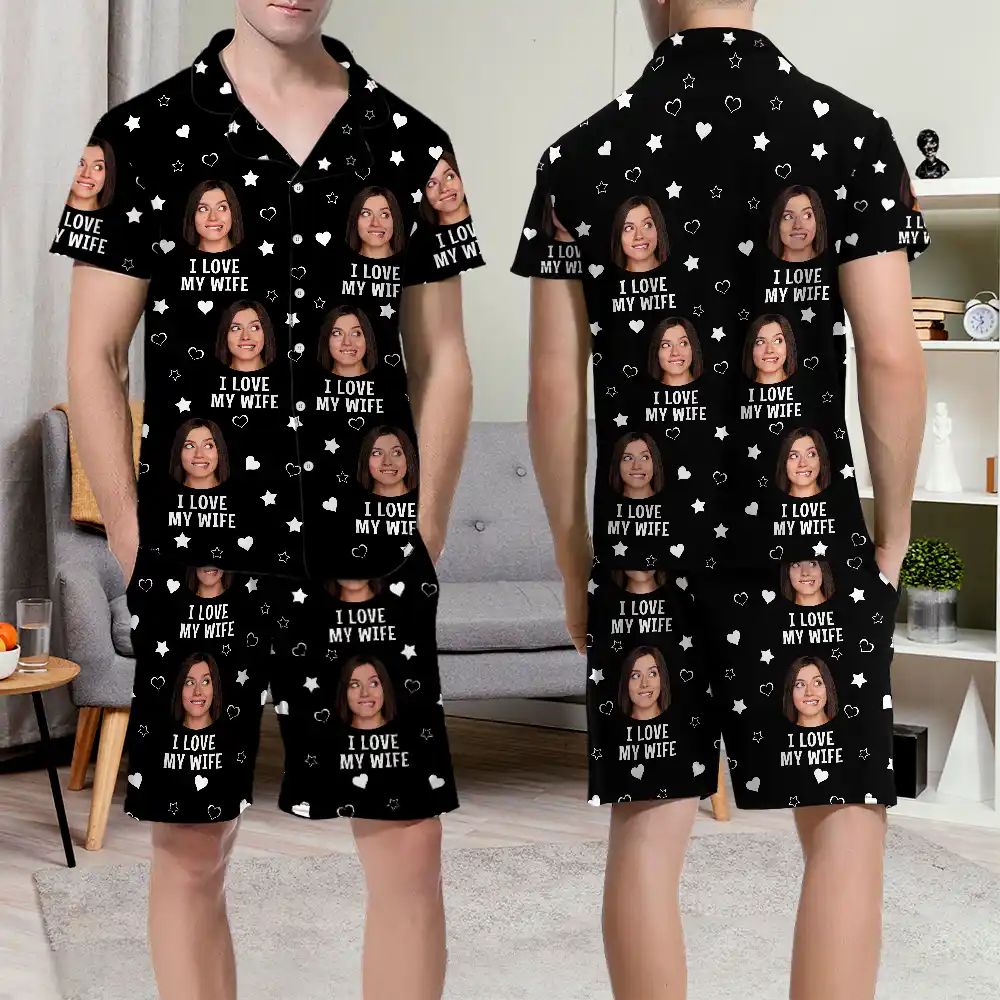 Custom Photo Funny I Love My Lover - Personalized Short Pajamas Set - Image 7