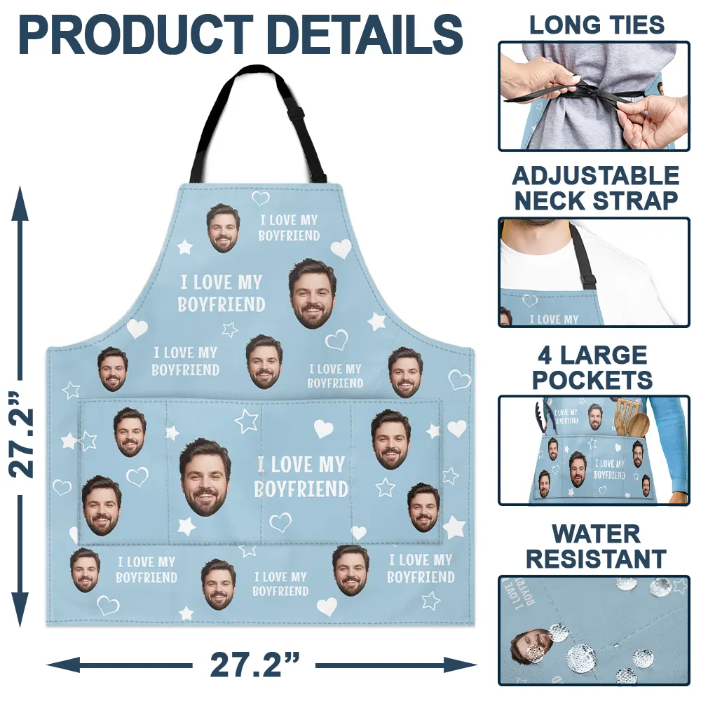 Custom Photo Funny I Love My Wife Husband - Personalized Apron - Image 5