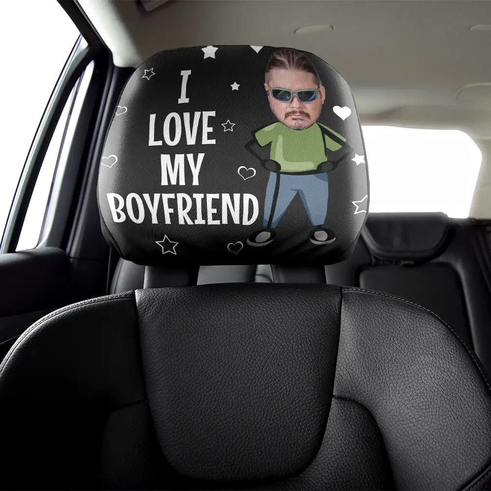 Custom Photo Funny I Love My Wife Husband - Personalized Car Headrest Covers - Image 6