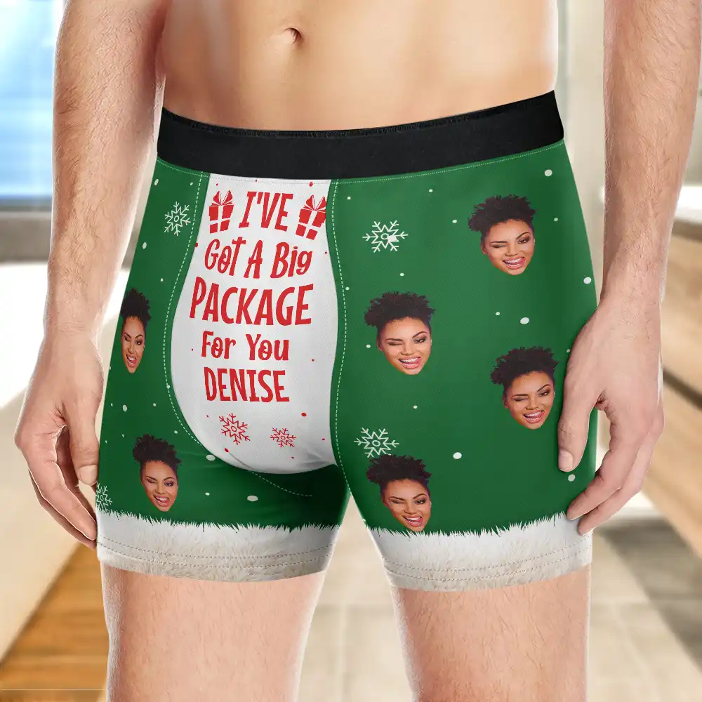 Custom Photo Funny I've Got A Big Package For You Husband - Personalized Men's Boxer Briefs - Image 4