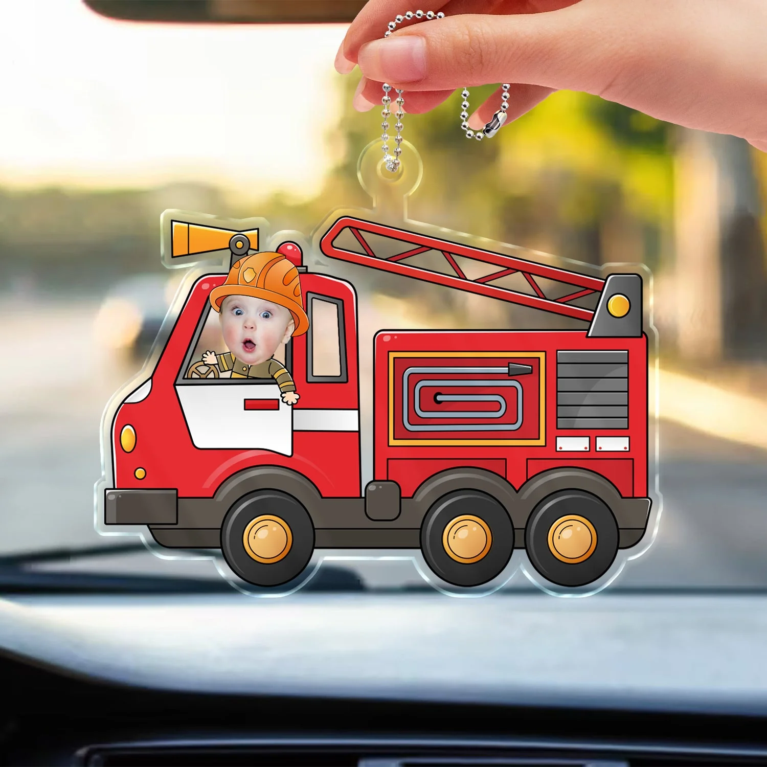 Custom Photo Funny Kid Vehicle - Gift For Children, Grandkids, Parents, Grandparents - Personalized Acrylic Car Hanger - Image 4