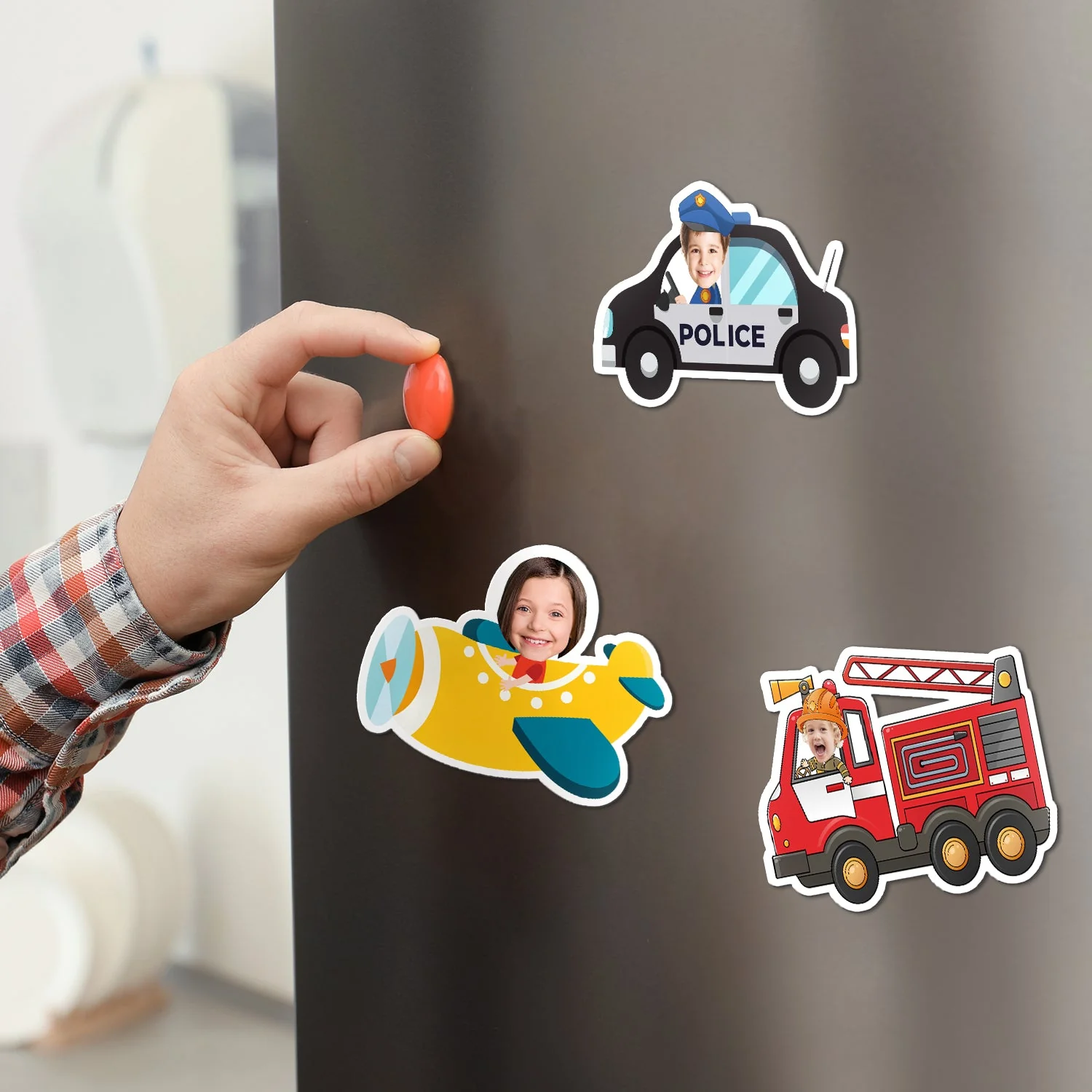 Custom Photo Funny Kid Vehicle - Gift For Children, Grandkids, Parents, Grandparents - Personalized Magnet - Image 4