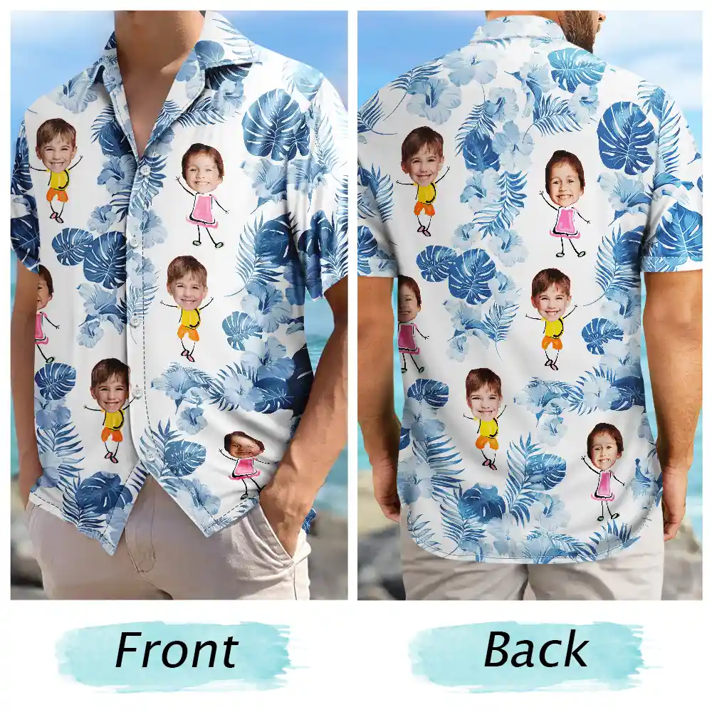 Custom Photo Funny Kids - Personalized Hawaiian Shirt - Image 6