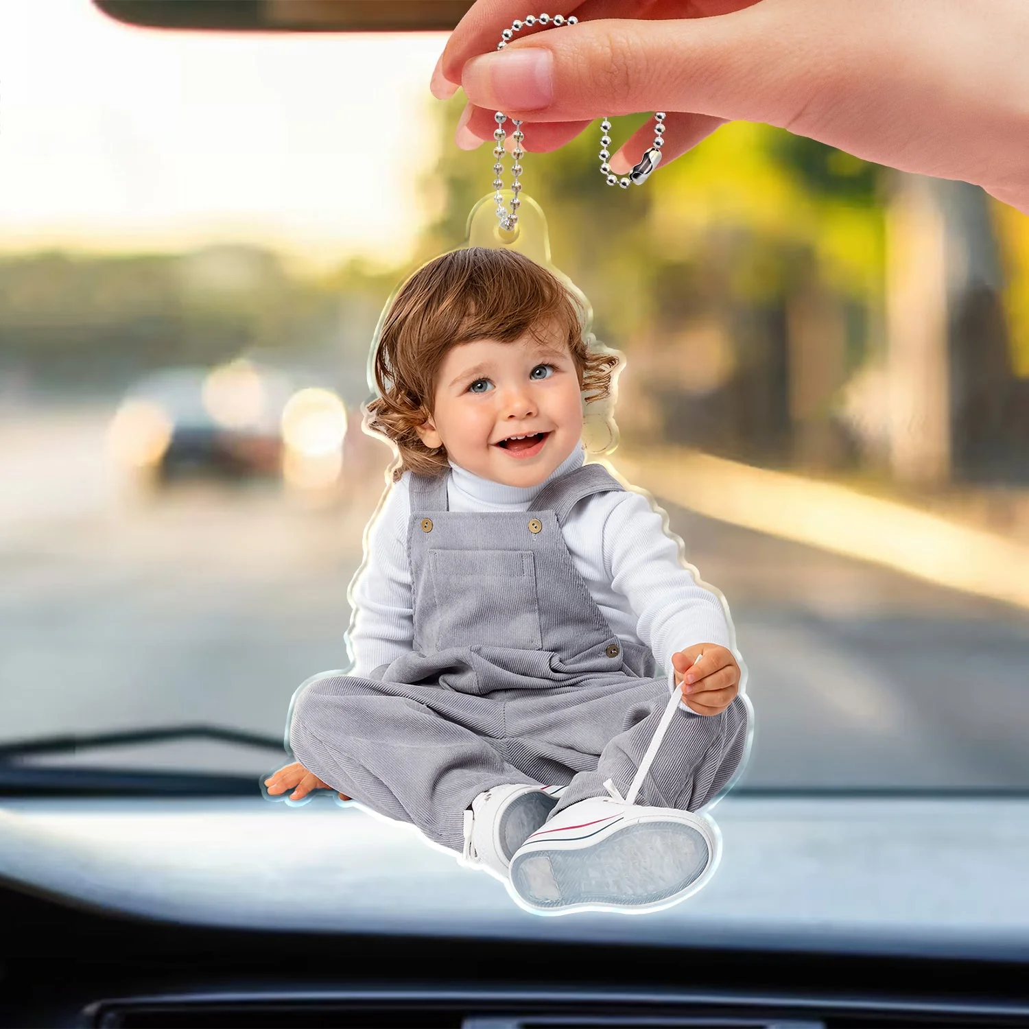 Custom Photo Funny Kids Siblings - Gift For Parents, Grandparents - Personalized Acrylic Car Hanger - Image 4