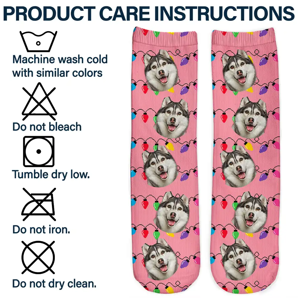 Custom Photo Funny Pet Face Family - Personalized Socks - Image 7