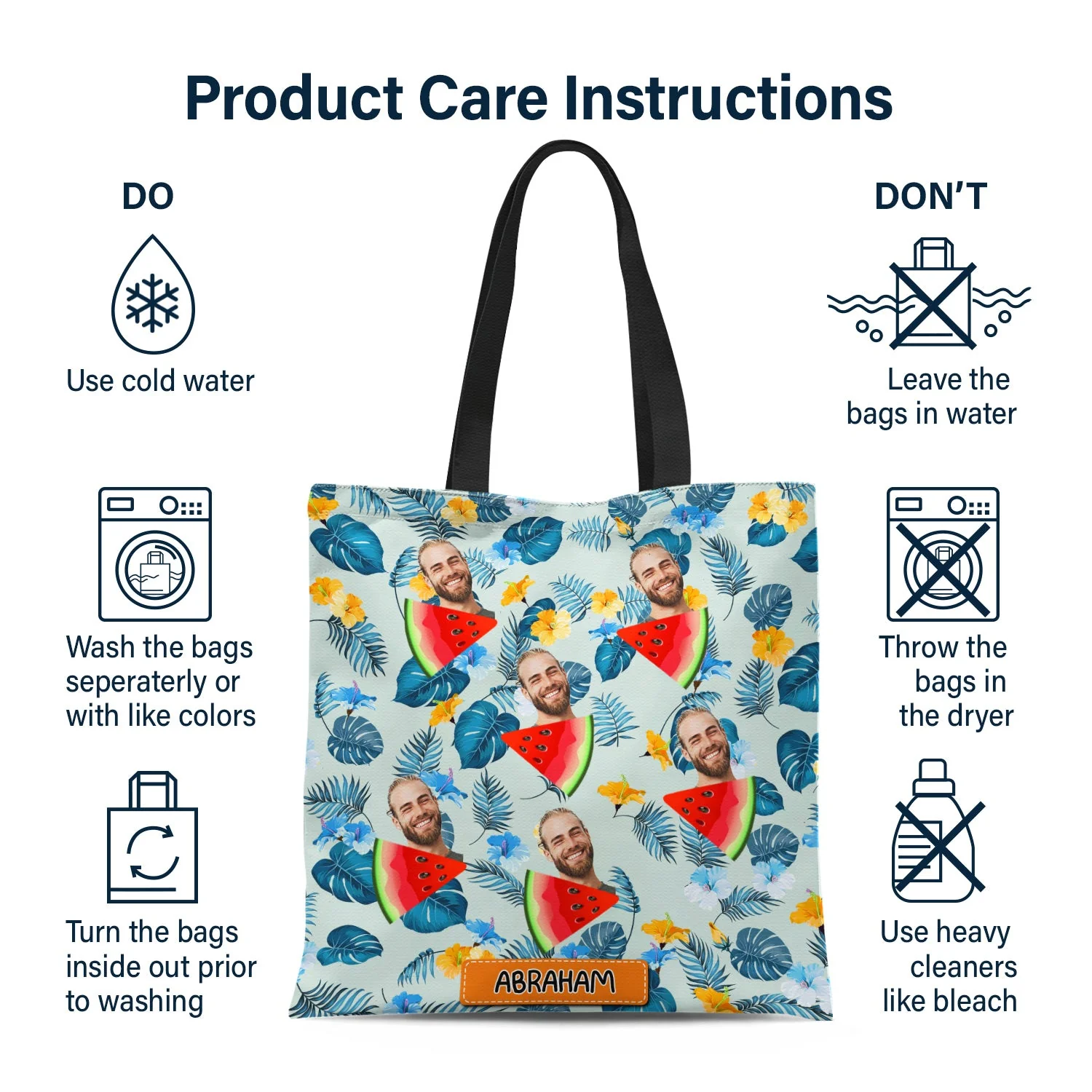 Custom Photo Funny Pet Face - Gift For Women, Dog And Cat Lovers - Personalized Zippered Canvas Bag - Image 8