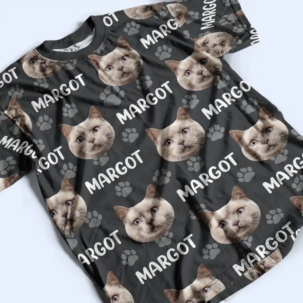 Custom Photo Funny Pet Face Pattern Dog Cat Family - Personalized Full Print T Shirt - Image 5