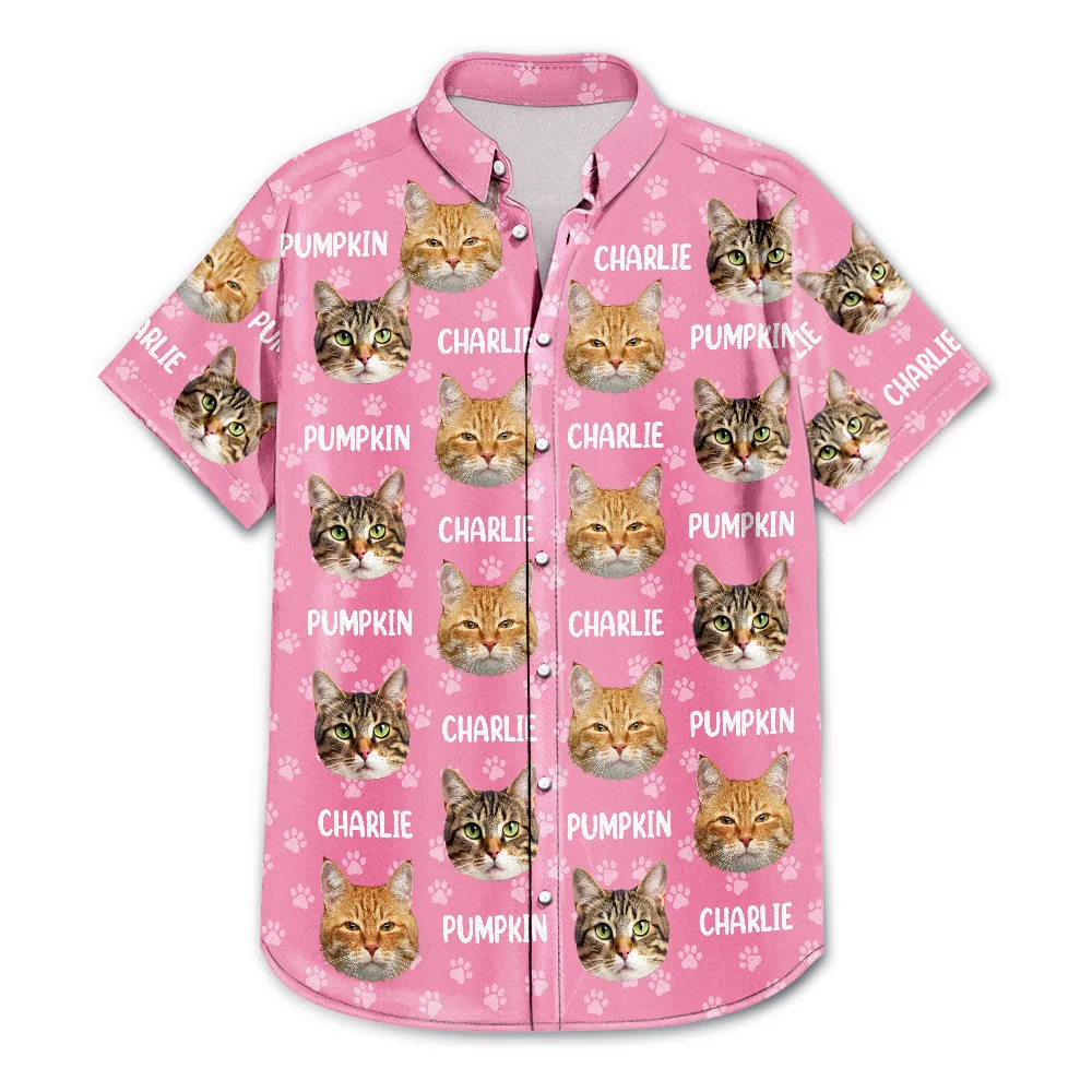Custom Photo Funny Pet Face Pattern Dog Cat Family - Personalized Hawaiian Shirt - Image 4