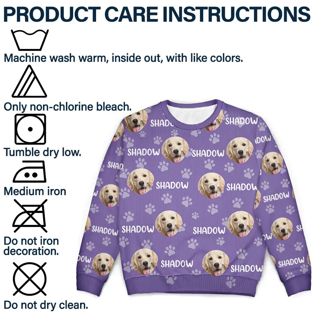 Custom Photo Funny Pet Face Pattern Dog Cat Family - Personalized Unisex Ugly Sweater - Image 8