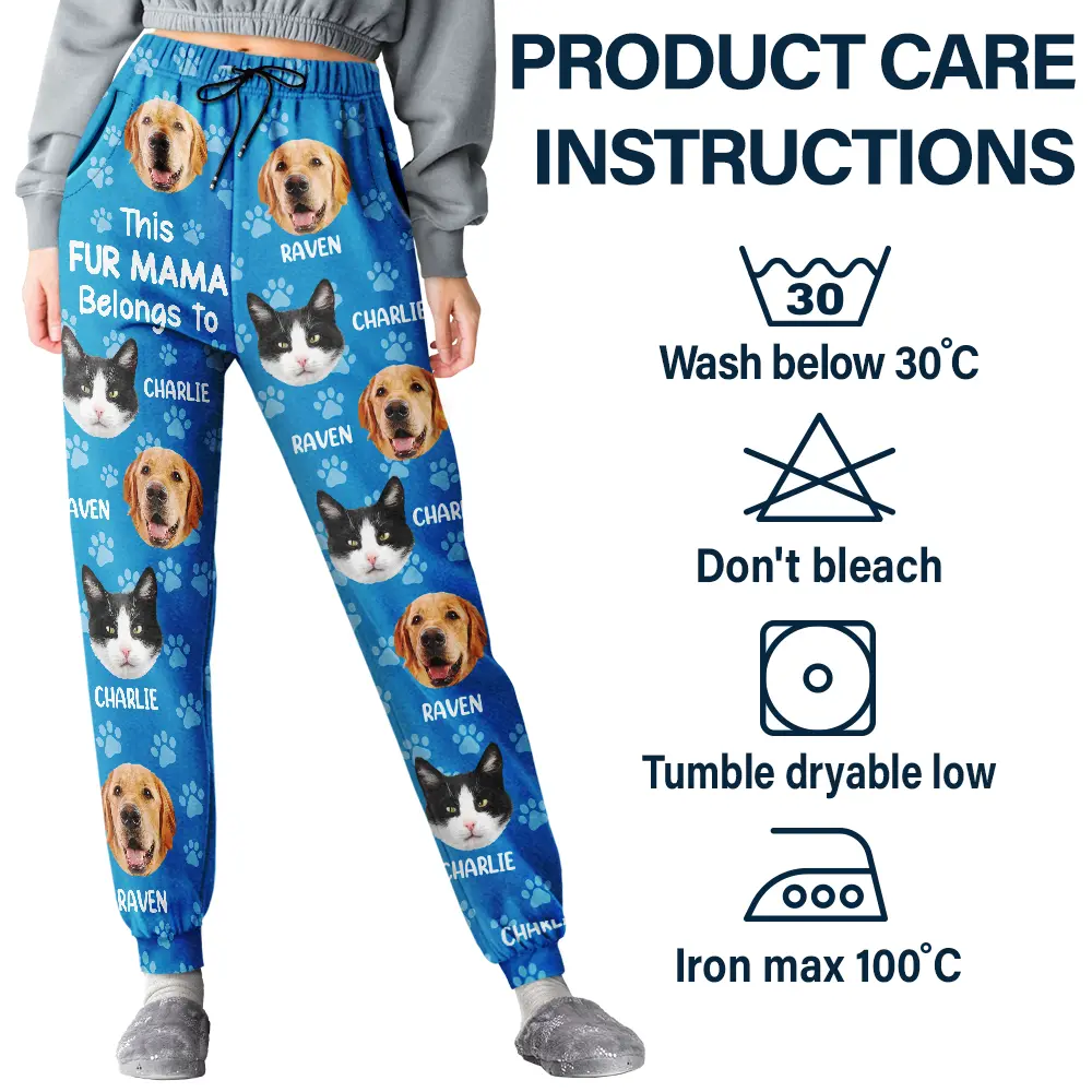 Custom Photo Funny Pet Face This Dog Dad Belongs To - Personalized Pajama Pants - Image 6