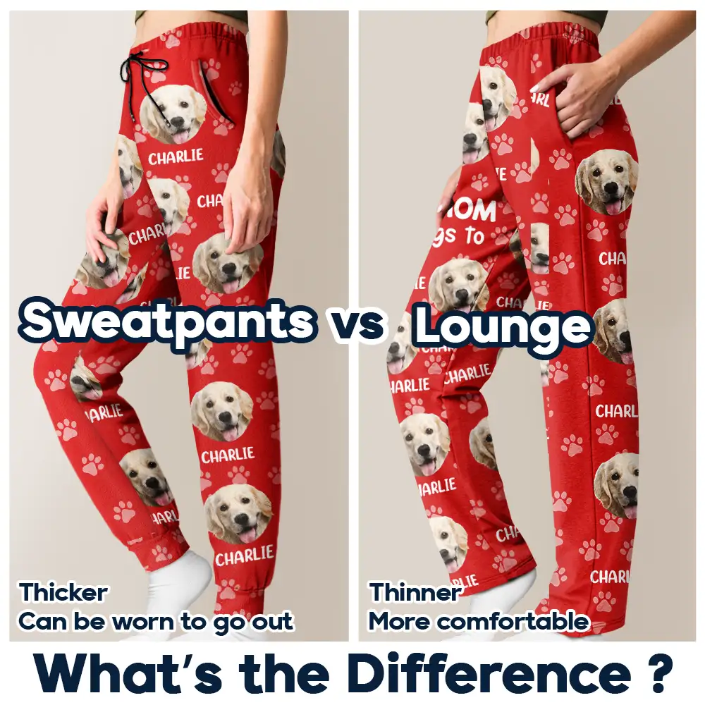 Custom Photo Funny Pet Face This Dog Dad Belongs To - Personalized Pajama Pants - Image 7