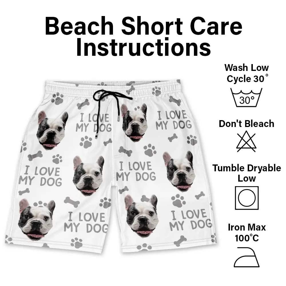 Custom Photo Funny Pet Faces - Personalized Unisex Beach Shorts - Image 7