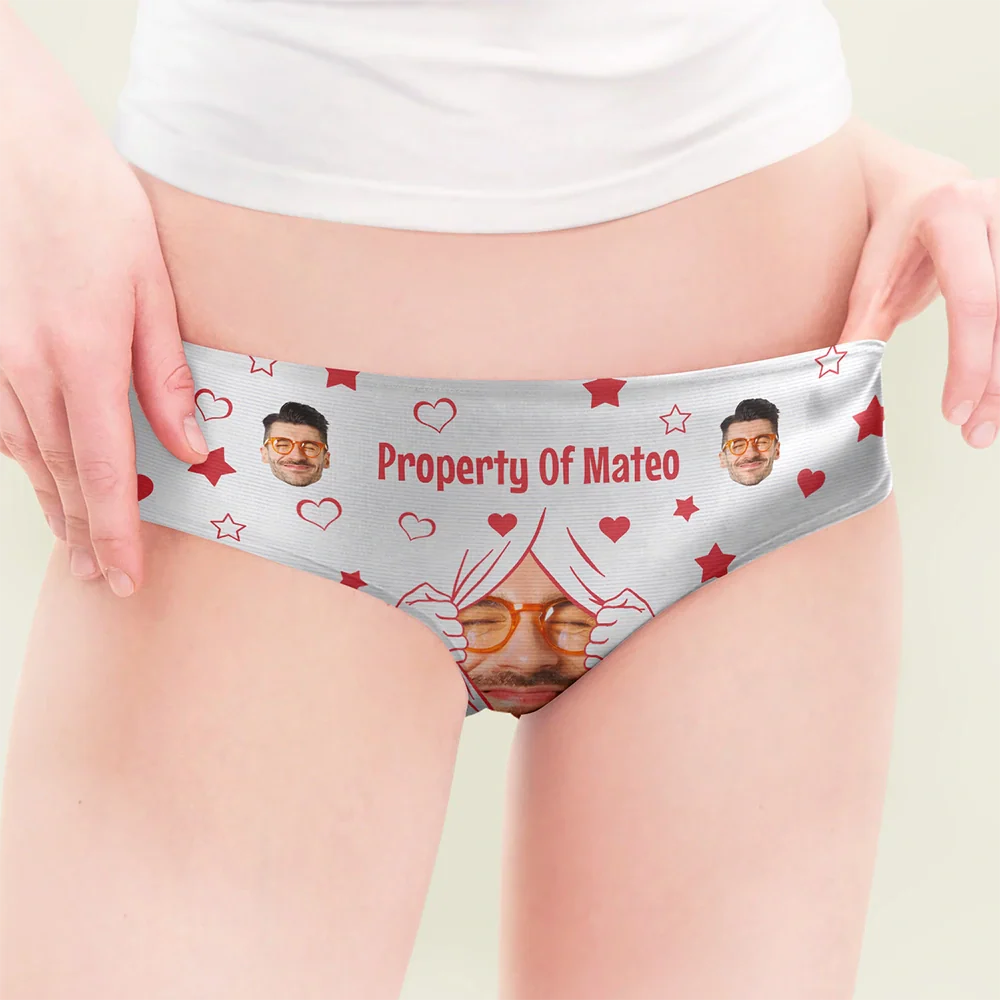 Custom Photo Funny Property Of - Personalized Women's Low-waisted Brief - Image 5