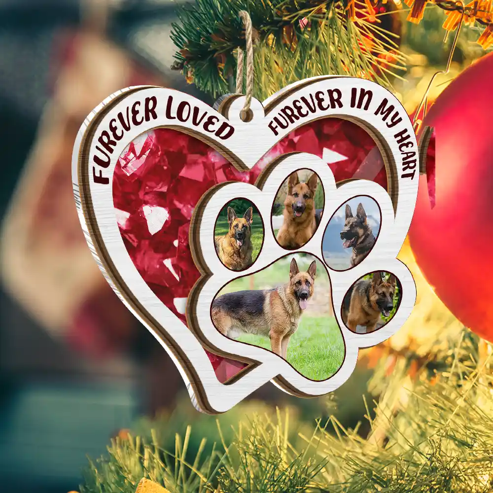 Custom Photo Furever Loved - Personalized Suncatcher Ornament - Image 2
