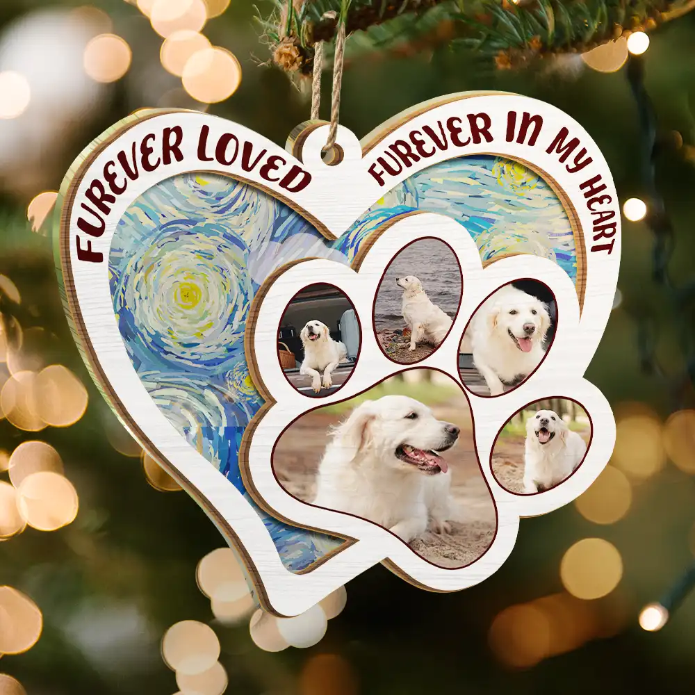 Custom Photo Furever Loved - Personalized Suncatcher Ornament - Image 3