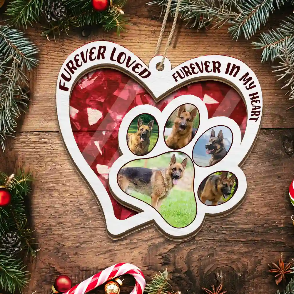 Custom Photo Furever Loved - Personalized Suncatcher Ornament - Image 6