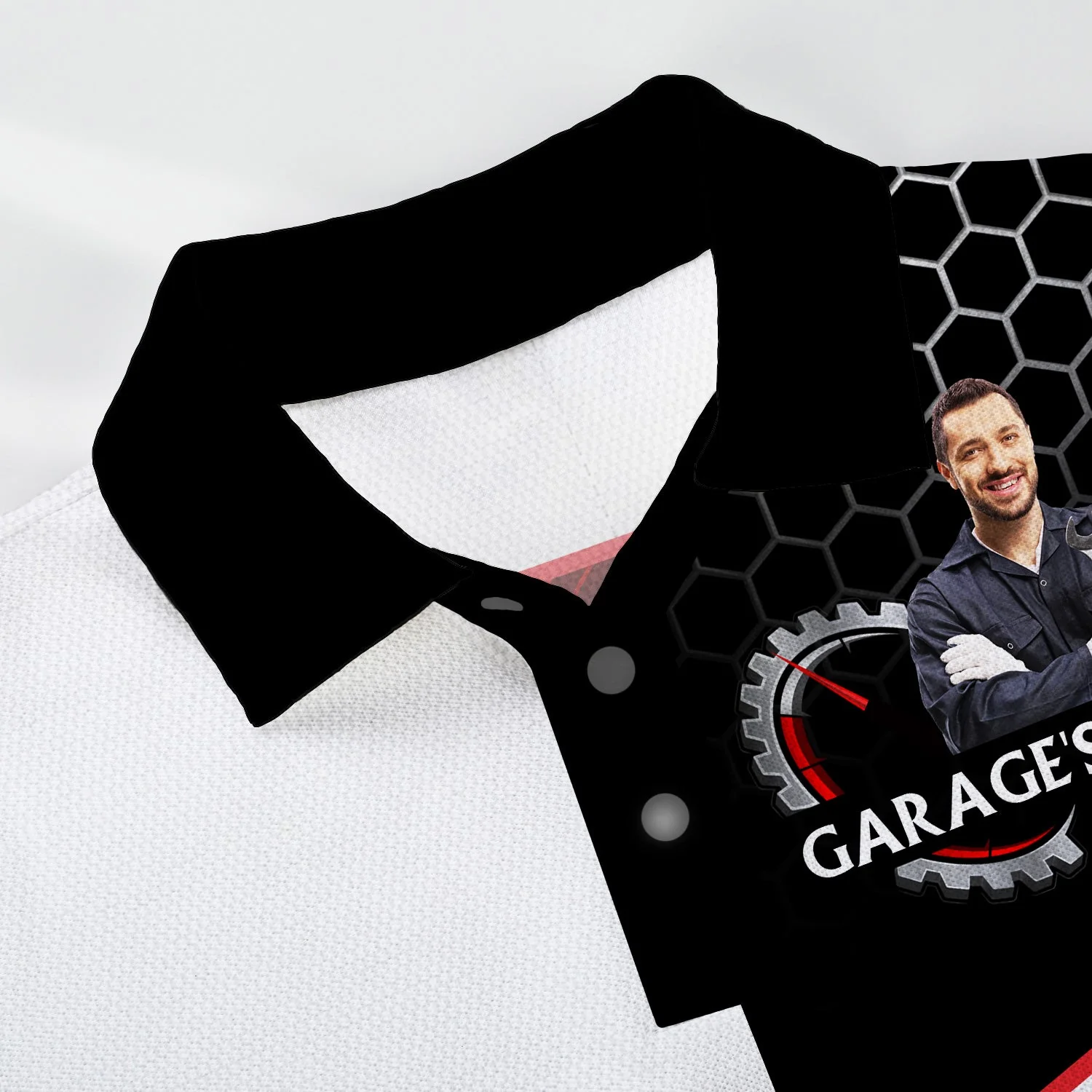 Custom Photo Garage Mechanic Man - Gift For Dad, Father, Grandpa - Personalized Polo Shirt - Image 6