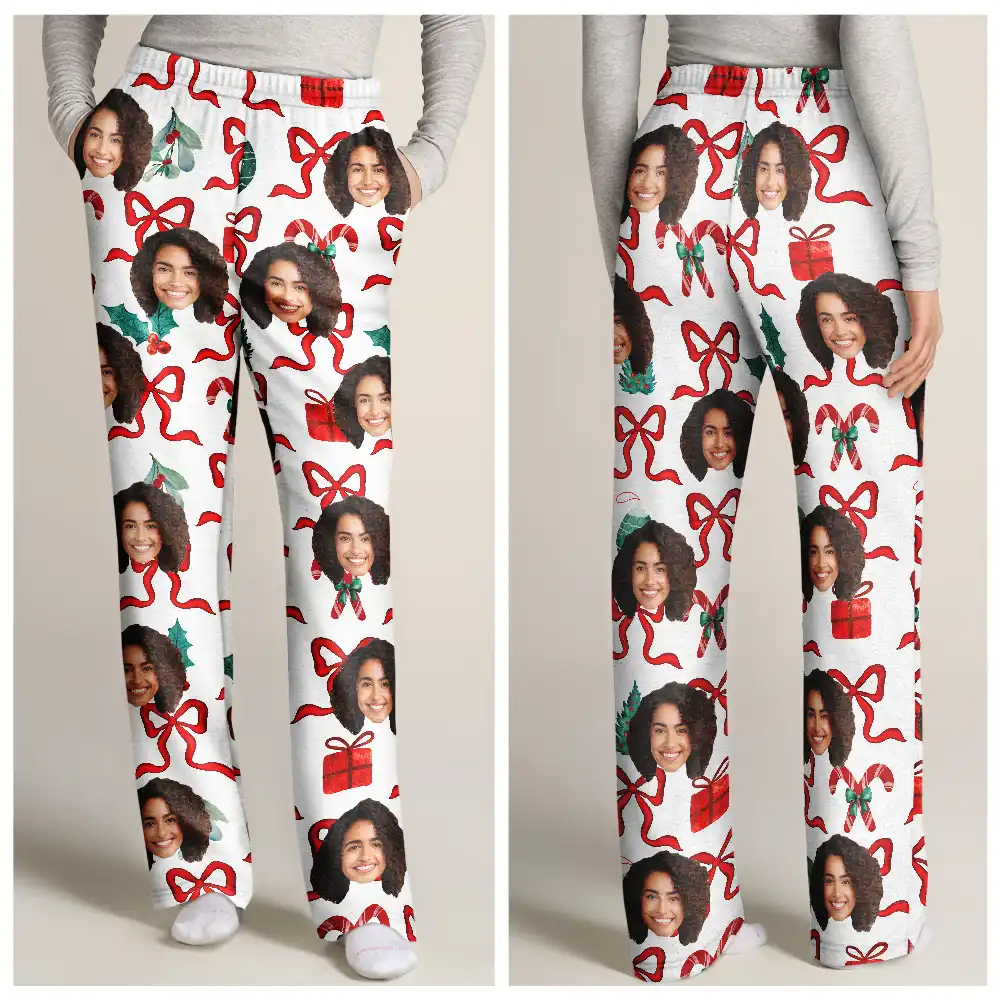 Custom Photo Girly Christmas - Personalized Sweatpants - Image 4