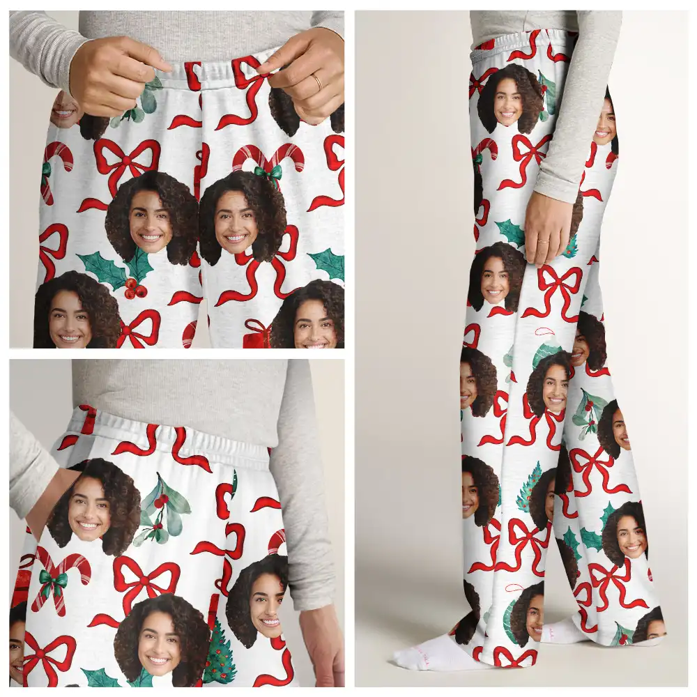Custom Photo Girly Christmas - Personalized Sweatpants - Image 8