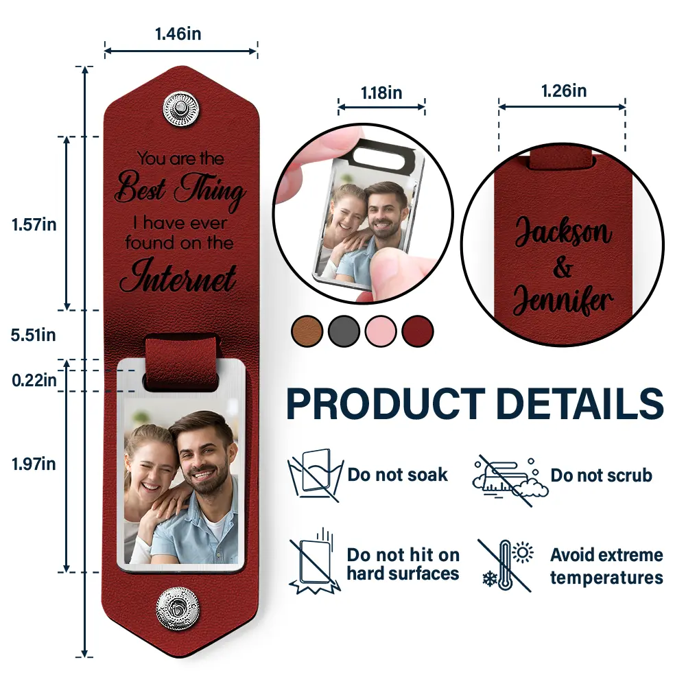 Custom Photo God Blessed The Broken Road - Loving, Anniversary Gift For Couple, Spouse, Husband, Wife - Personalized Leather Photo Keychain - Image 4