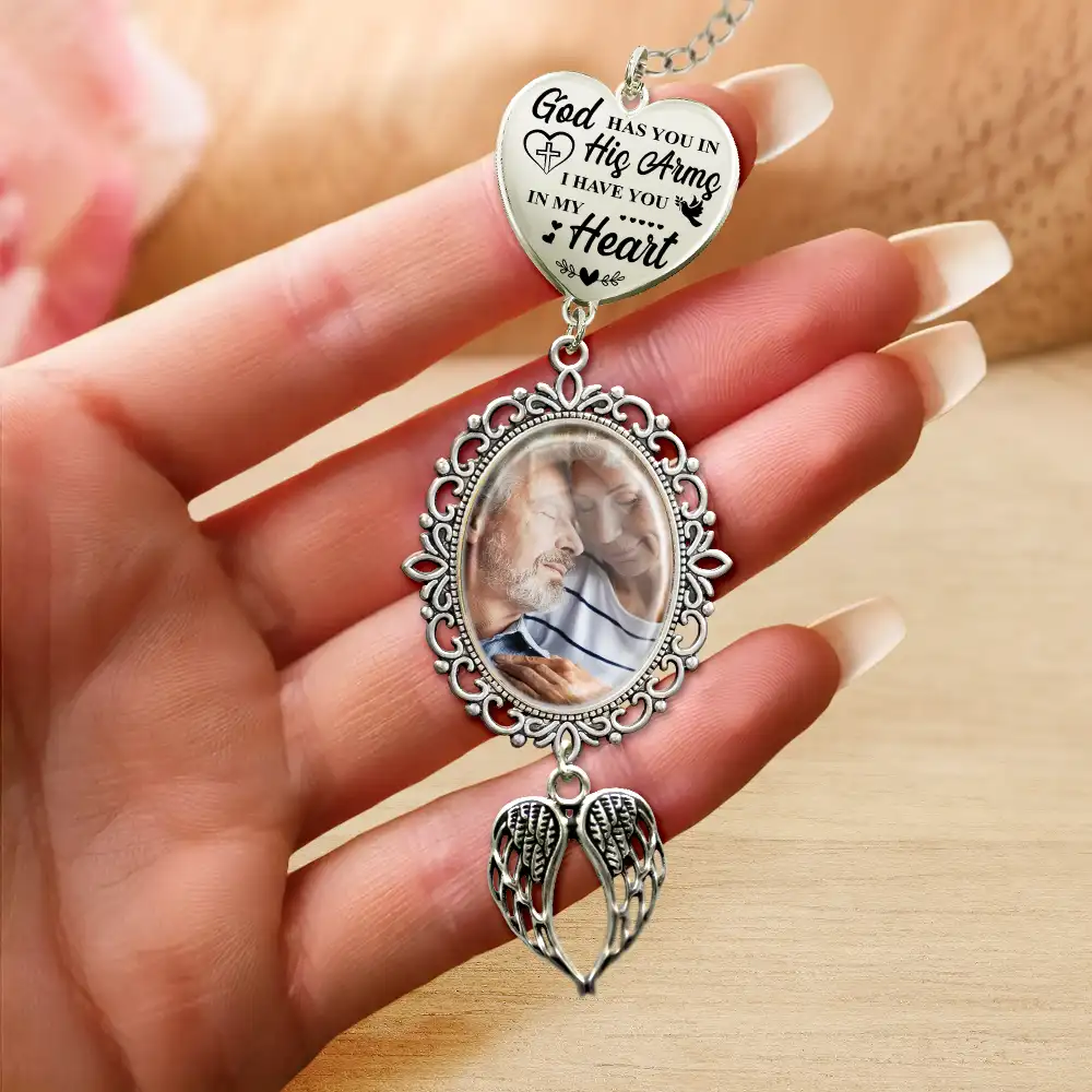 Custom Photo God Has You In His Arms I Have You In My Heart - Personalized Graduation Tassel Charm - Image 4